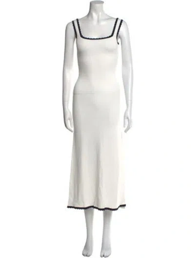 Pre-owned Rowing Blazers Square Neckline Long Dress W/ Tags In White