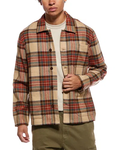 Rowing Blazers Stewart Tartan Wool Chore Jacket In Brown