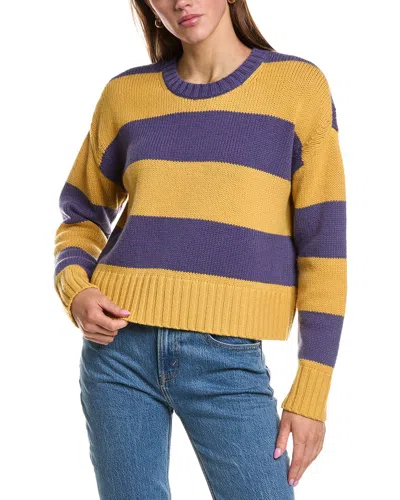 Rowing Blazers Stripe Wool & Cashmere-blend Sweater In Purple Gold