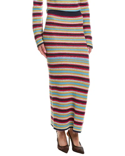 Rowing Blazers Stripe Wool & Mohair-blend Maxi Skirt In Multi