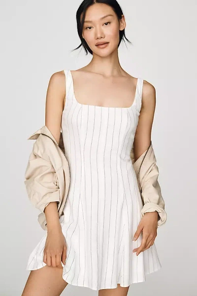 Rowing Blazers Striped A-line Dress In White