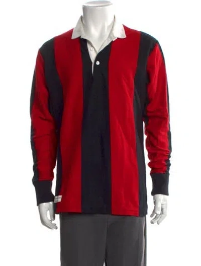 Pre-owned Rowing Blazers Striped Collar Polo Shirt In Black