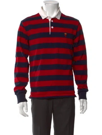 Pre-owned Rowing Blazers Striped Collar Polo Shirt In Red