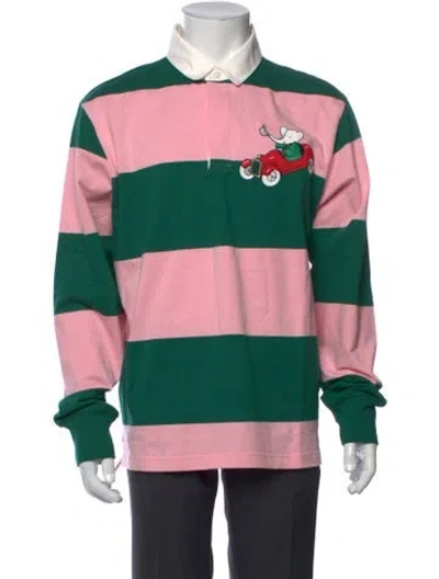 Pre-owned Rowing Blazers Striped Collar Polo Shirt W/ Tags In Multicolor