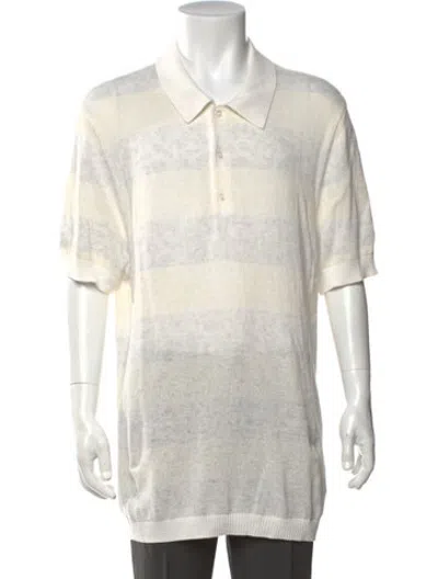 Pre-owned Rowing Blazers Striped Collar Polo Shirt In White