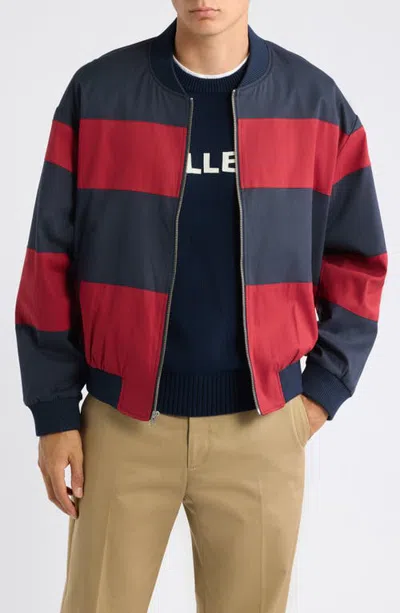 Rowing Blazers Striped Cotton Bomber Jacket In Multi