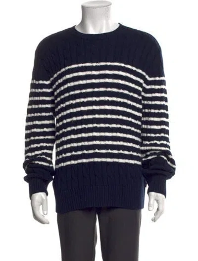 Pre-owned Rowing Blazers Striped Crew Neck Pullover In Blue
