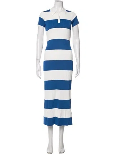 Pre-owned Rowing Blazers Striped Long Dress In Blue