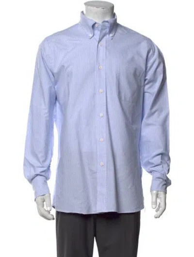 Pre-owned Rowing Blazers Striped Long Sleeve Dress Shirt In Blue
