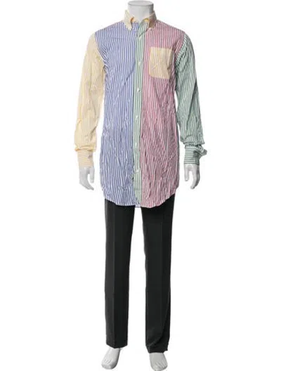 Pre-owned Rowing Blazers Striped Long Sleeve Dress Shirt In Multicolor