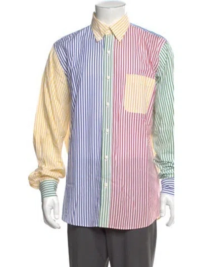 Pre-owned Rowing Blazers Striped Long Sleeve Dress Shirt In Neutral