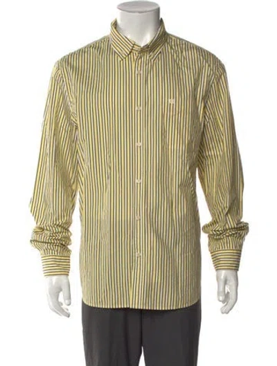 Pre-owned Rowing Blazers Striped Long Sleeve Dress Shirt W/ Tags In Yellow