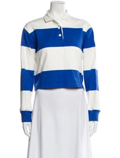 Pre-owned Rowing Blazers Striped Long Sleeve Top In Blue