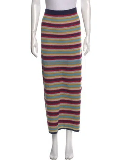 Pre-owned Rowing Blazers Striped Midi Length Skirt W/ Tags In Multi