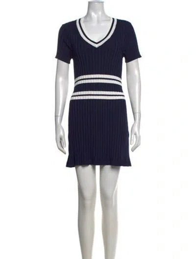 Pre-owned Rowing Blazers Striped Mini Dress In Blue