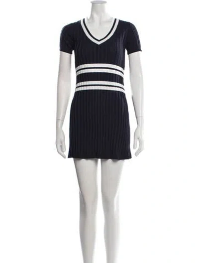 Pre-owned Rowing Blazers Striped Mini Dress W/ Tags In Blue