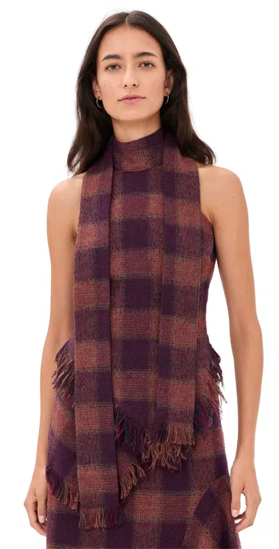 Rowing Blazers Tartan Scarf Tank Top Burgundy