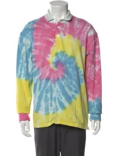 Pre-owned Rowing Blazers Tie-dye Print Collar Polo Shirt In Pink
