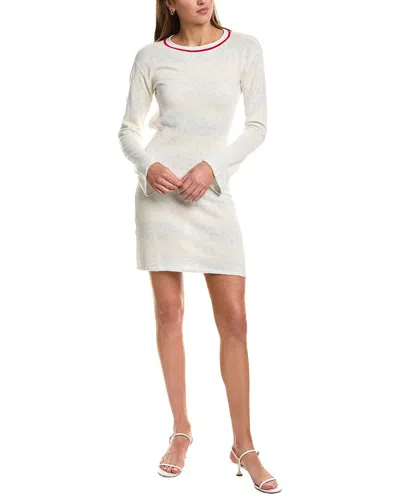 Rowing Blazers Tonal Striped Silk-blend Sweaterdress In White