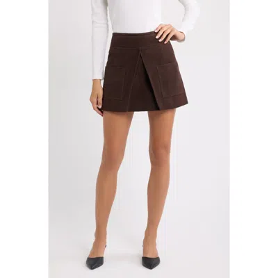 Rowing Blazers Utility Leather Miniskirt In Dark Brown