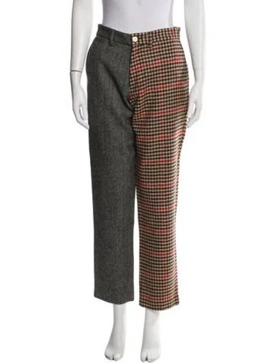 Pre-owned Rowing Blazers Virgin Wool Straight Leg Pants In Brown