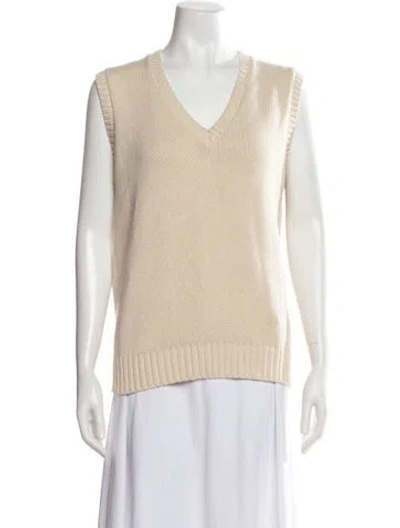 Pre-owned Rowing Blazers V-neck Sweater W/ Tags In Neutrals