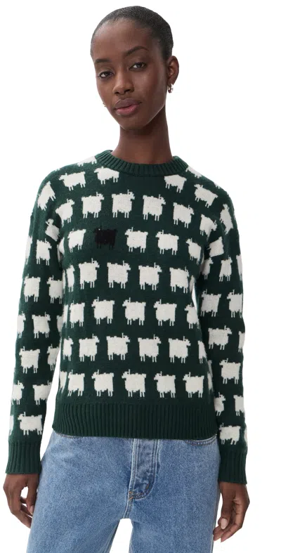 Rowing Blazers Warm & Wonderful Oversized Wool Sheep Pullover Green