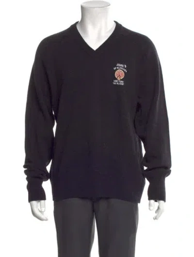 Pre-owned Rowing Blazers Wool Graphic Print Pullover In Blue