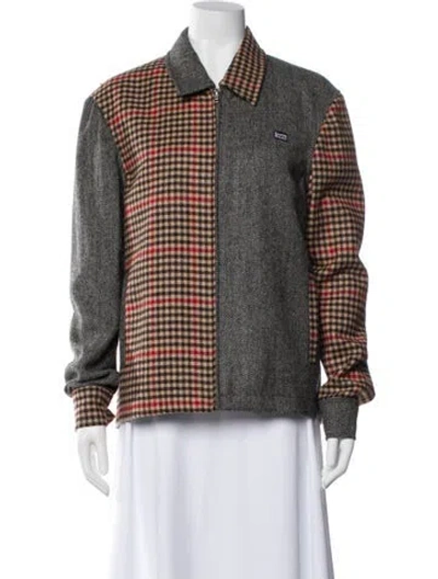 Pre-owned Rowing Blazers Wool Plaid Print Blazer In Multi