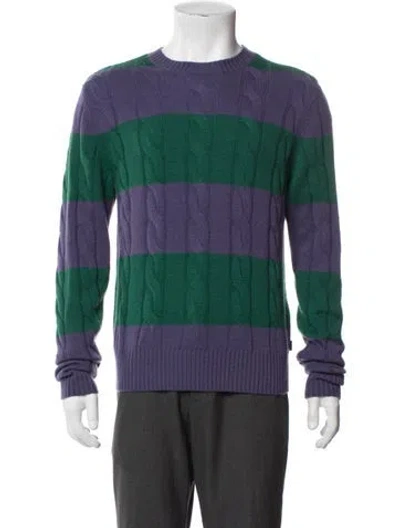 Pre-owned Rowing Blazers Wool Striped Pullover In Blue