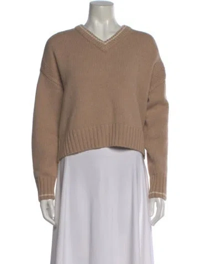 Pre-owned Rowing Blazers Wool V-neck Sweater In Neutral