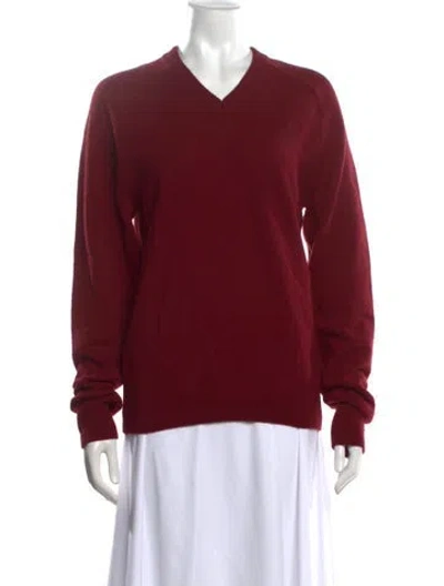 Pre-owned Rowing Blazers Wool V-neck Sweater In Red