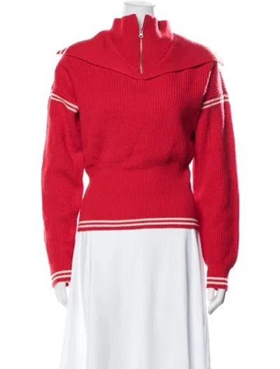 Pre-owned Rowing Blazers Wool V-neck Sweater In Red