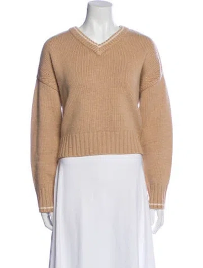 Pre-owned Rowing Blazers Wool V-neck Sweater W/ Tags In Neutral