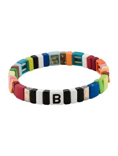 Pre-owned Roxanne Assoulin Alphabet Soup Enamel Bracelet, 6" In Multi