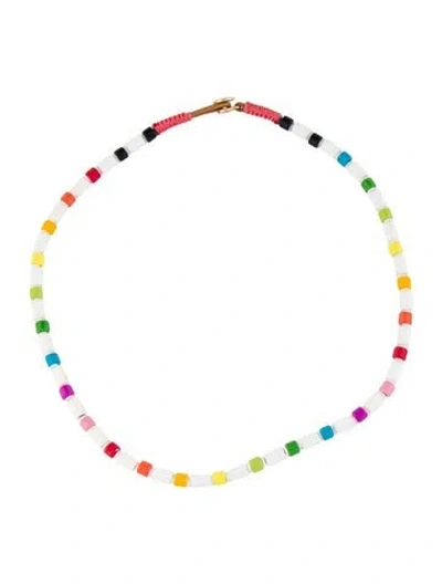 Pre-owned Roxanne Assoulin Bead Choker Necklace, 15" In Multi