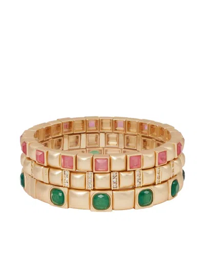 Roxanne Assoulin Beaded Gemstone Bracelet In Gold