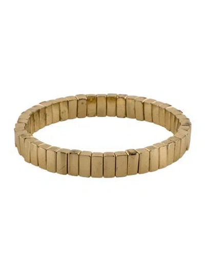 Pre-owned Roxanne Assoulin Beaded Stretch Bangle Bracelet, 6.5" In Multi