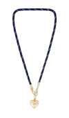 Roxanne Assoulin The Cord Heart Charm Necklace In Blue