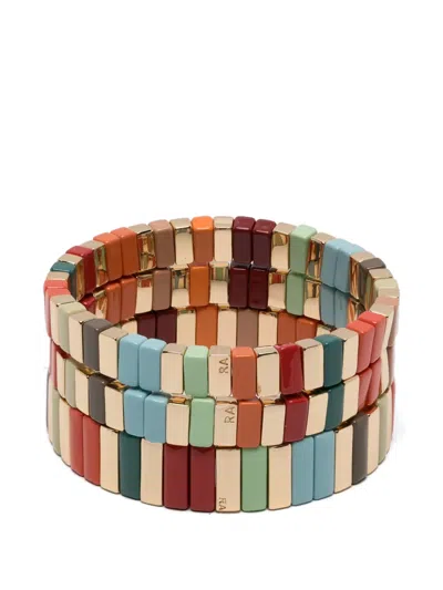 Roxanne Assoulin Brass Tiled Bracelets In Multi