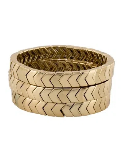 Pre-owned Roxanne Assoulin Chevron Bead Stretch Bangle Bracelet, 6.5" In Multi