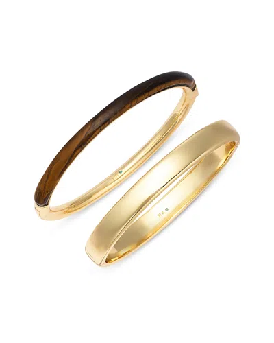 Roxanne Assoulin Classic Stone Hinged Duo Bracelet, Set Of 2 In Gray