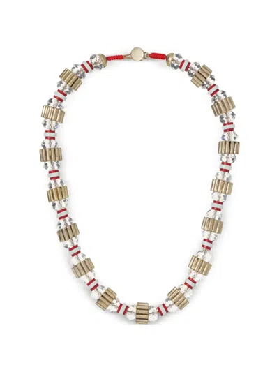 Roxanne Assoulin Crimp Beaded Necklace In Red