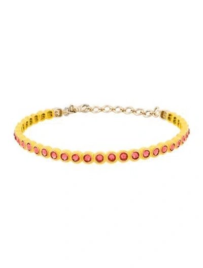 Pre-owned Roxanne Assoulin Crystal & Enamel Beaded Choker Necklace, 15" In Multi