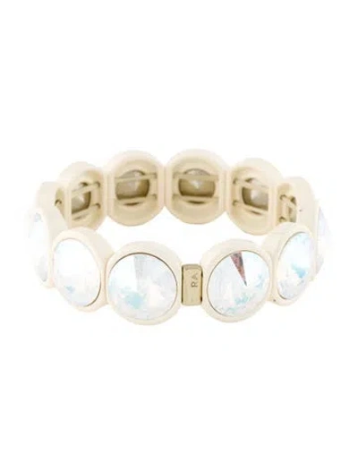 Pre-owned Roxanne Assoulin Crystal & Enamel Hip Hop But Not Bangle Bracelet, 7"
