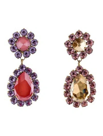 Pre-owned Roxanne Assoulin Crystal Over The Top Clip-on Earrings In Multi