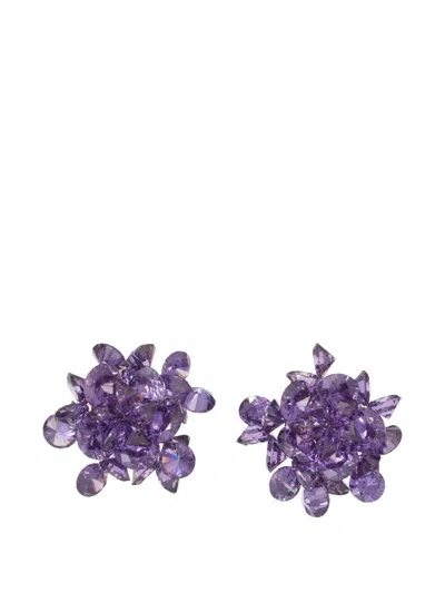 Roxanne Assoulin The Cubic Cluster Clip On Earrings In Purple