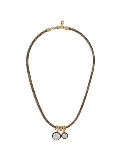Roxanne Assoulin The Cubic Double Drop Cord Necklace In Brown