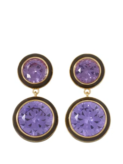 Roxanne Assoulin The Cubic Double Drop Earrings In Purple