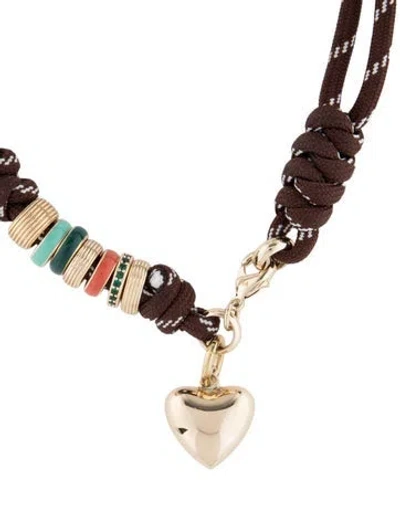 Pre-owned Roxanne Assoulin Cubic Zirconia & Enamel The Super Size Happy Cord Necklace, 16" In Multi